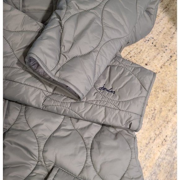 New! Joules Women US4 UK8 Rosedale Gray Quilted Jacket Plaid Lined Corduroy Trim - Picture 16 of 16